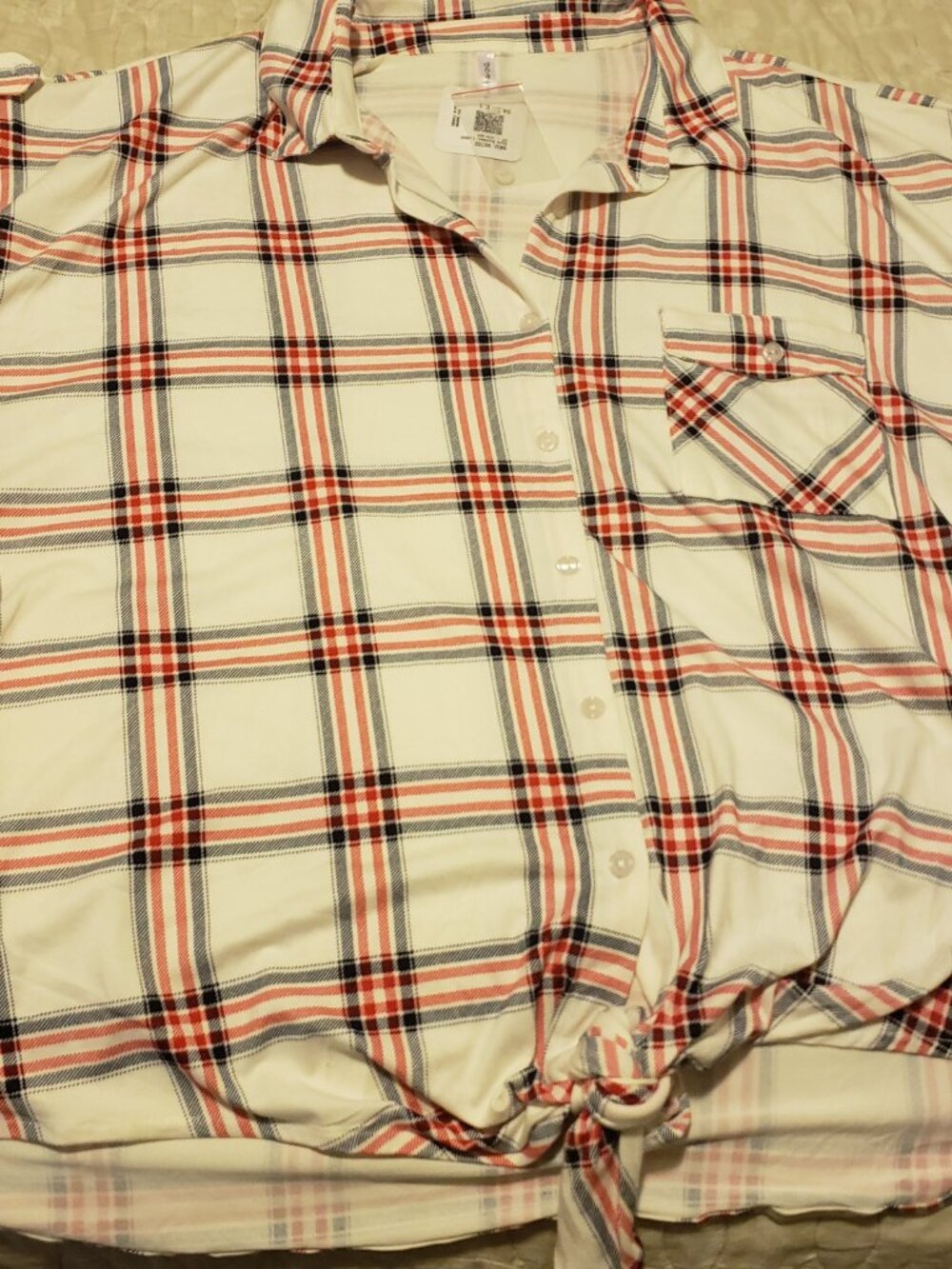 DNA Couture Plaid Button-Down Shirt NWT